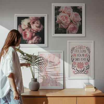 Multi-piece wall decor set Vintage roses marble dreams