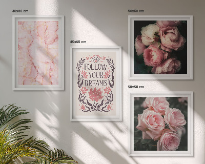 Multi-piece wall decor set Vintage roses marble dreams