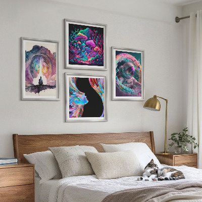 Wall art set Colorful fantasy art illustrations