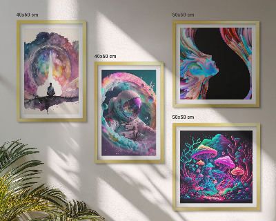 Wall art set Colorful fantasy art illustrations
