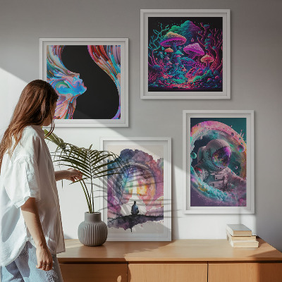Wall art set Colorful fantasy art illustrations