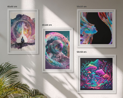Wall art set Colorful fantasy art illustrations