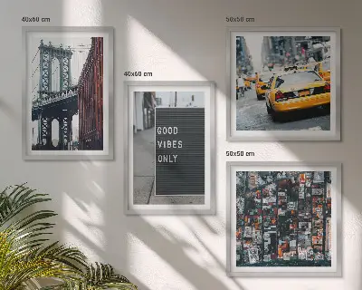 Multi-piece wall decor set bird's eye view of a city bridge with inscriptions