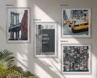 Multi-piece wall decor set Bridge city inscriptions bird's eye view