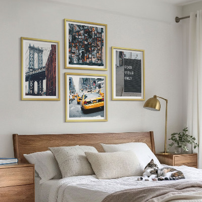Multi-piece wall decor set Bridge city inscriptions bird's eye view