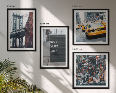 Multi-piece wall decor set Bridge city inscriptions bird's eye view
