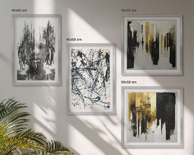Wall art set Contrasting abstract portraits
