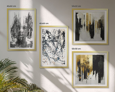 Wall art set Contrasting abstract portraits
