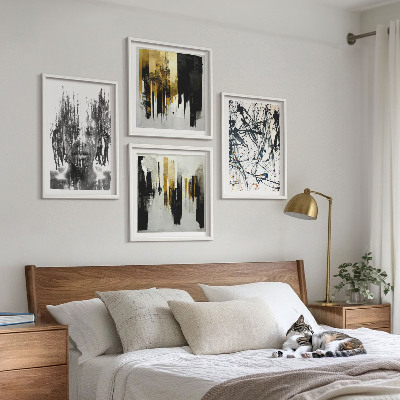 Wall art set Contrasting abstract portraits