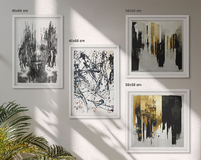 Wall art set Contrasting abstract portraits