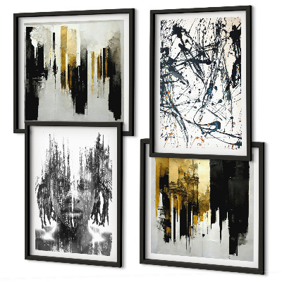Wall art set Contrasting abstract portraits