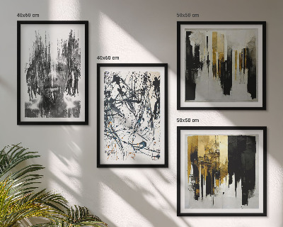 Wall art set Contrasting abstract portraits