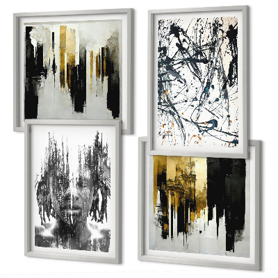 Wall art set Contrasting abstract portraits