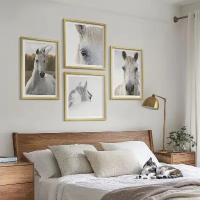 White horses wall art set of 4 pieces