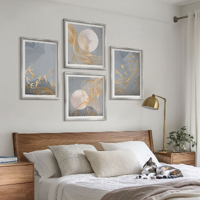 Multi-piece wall decor set Birds in flight sky moon