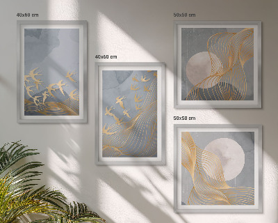Multi-piece wall decor set Birds in flight sky moon