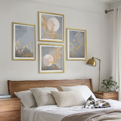 Multi-piece wall decor set Birds in flight sky moon