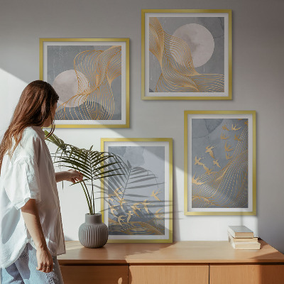 Multi-piece wall decor set Birds in flight sky moon