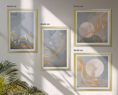 Multi-piece wall decor set Birds in flight sky moon