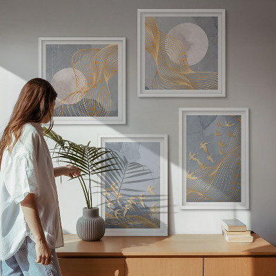 Multi-piece wall decor set Birds in flight sky moon