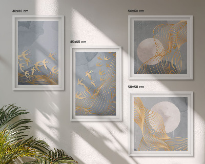 Multi-piece wall decor set Birds in flight sky moon