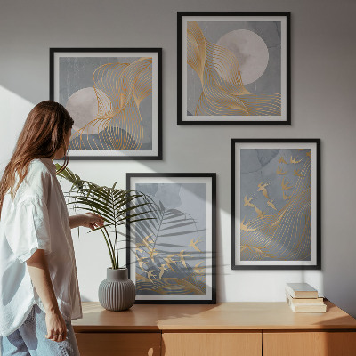 Multi-piece wall decor set Birds in flight sky moon
