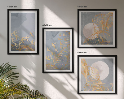 Multi-piece wall decor set Birds in flight sky moon