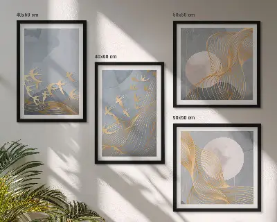 Multi-piece wall decor set featuring birds in flight against a moonlit sky