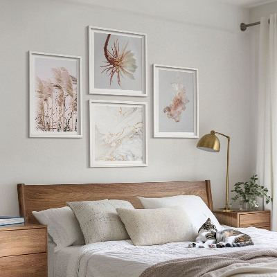 Multi-piece wall decor set Elegant grass flowers marble