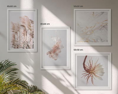 Multi-piece wall decor set Elegant grass flowers marble
