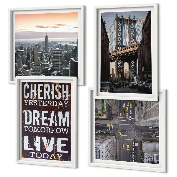 New York landscape wall art set with quotes