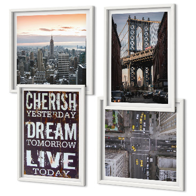 Wall art set New York landscapes quote