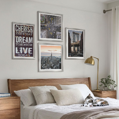 Wall art set New York landscapes quote