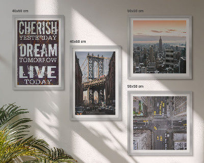 Wall art set New York landscapes quote