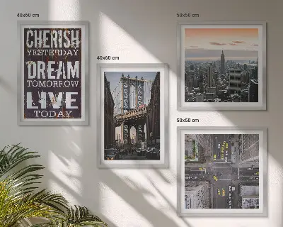 New York landscape wall art set with quotes