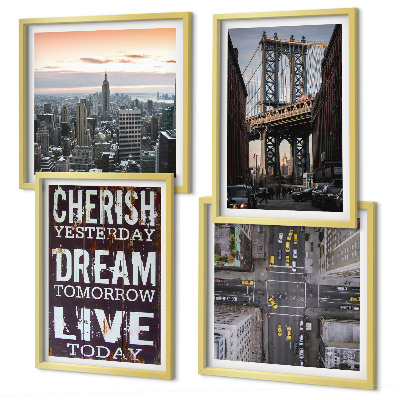 Wall art set New York landscapes quote