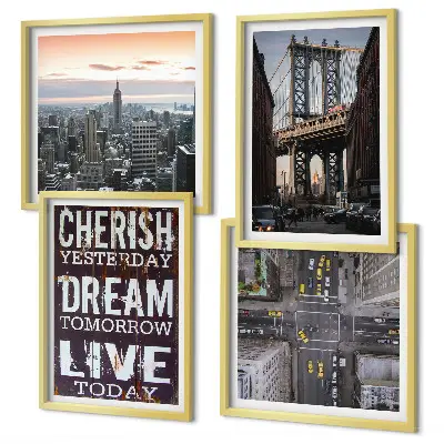 New York landscape wall art set with quotes