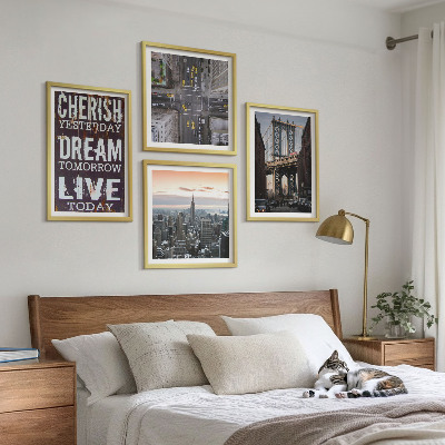 Wall art set New York landscapes quote