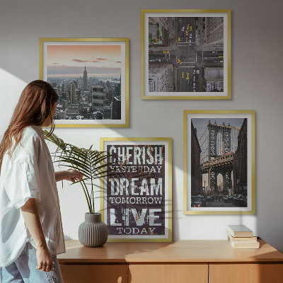 Wall art set New York landscapes quote