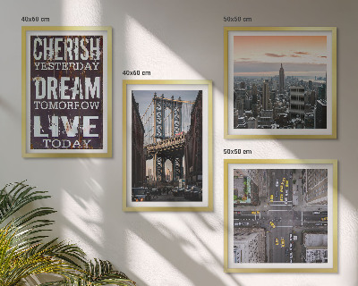 Wall art set New York landscapes quote