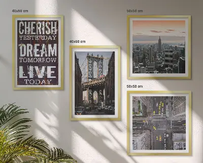 New York landscape wall art set with quotes