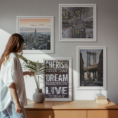 Wall art set New York landscapes quote