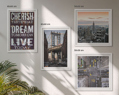 Wall art set New York landscapes quote