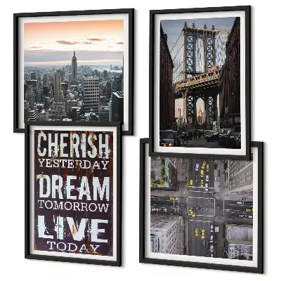 New York landscape wall art set with quotes