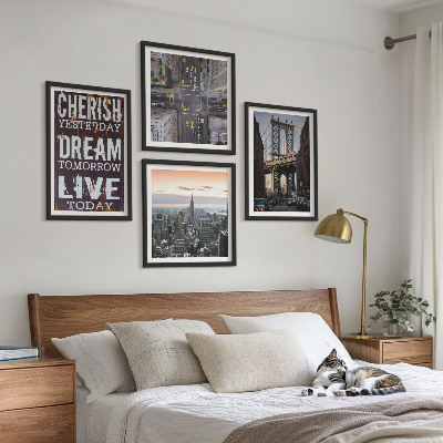 Wall art set New York landscapes quote