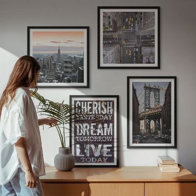 Wall art set New York landscapes quote