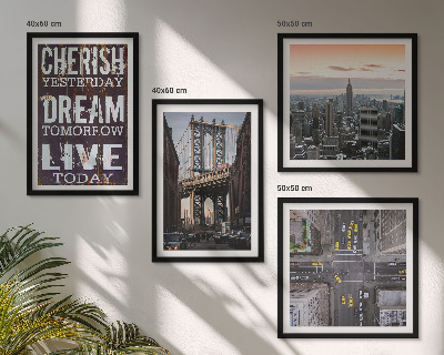 Wall art set New York landscapes quote