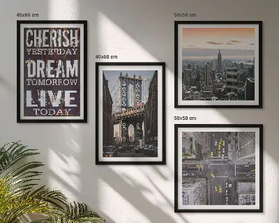 New York landscape wall art set with quotes