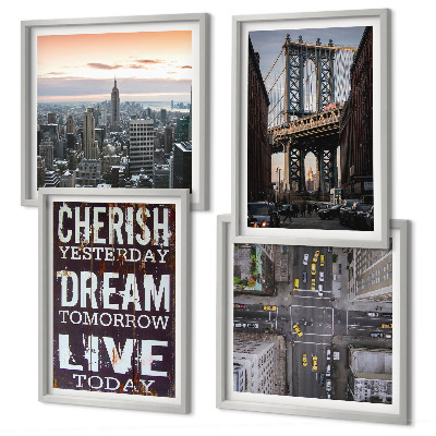 Wall art set New York landscapes quote