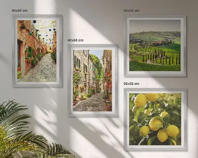 Charming streets of lemon blossoms wall art set of 4 pieces